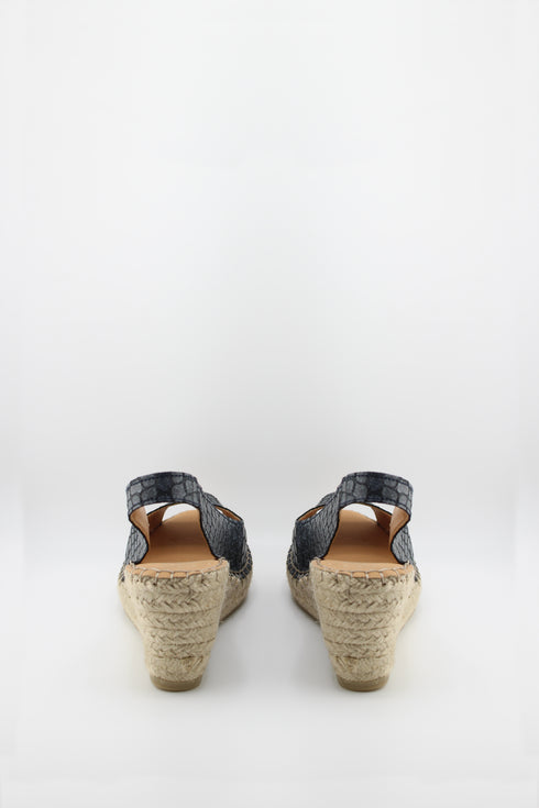 Fabiolas Peep-Toe Slingback Espadrille Wedges